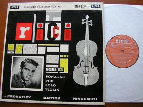 RICCI SOLO RECITAL: HINDEMITH / BARTOK / PROKOFIEV / STRAVINSKY    LXT 5595