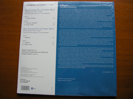 CHOPIN: PIANO CONCERTOS Nos. 1 & 2    ARGERICH / MONTREAL SYMPHONY / DUTOIT   0190295801717