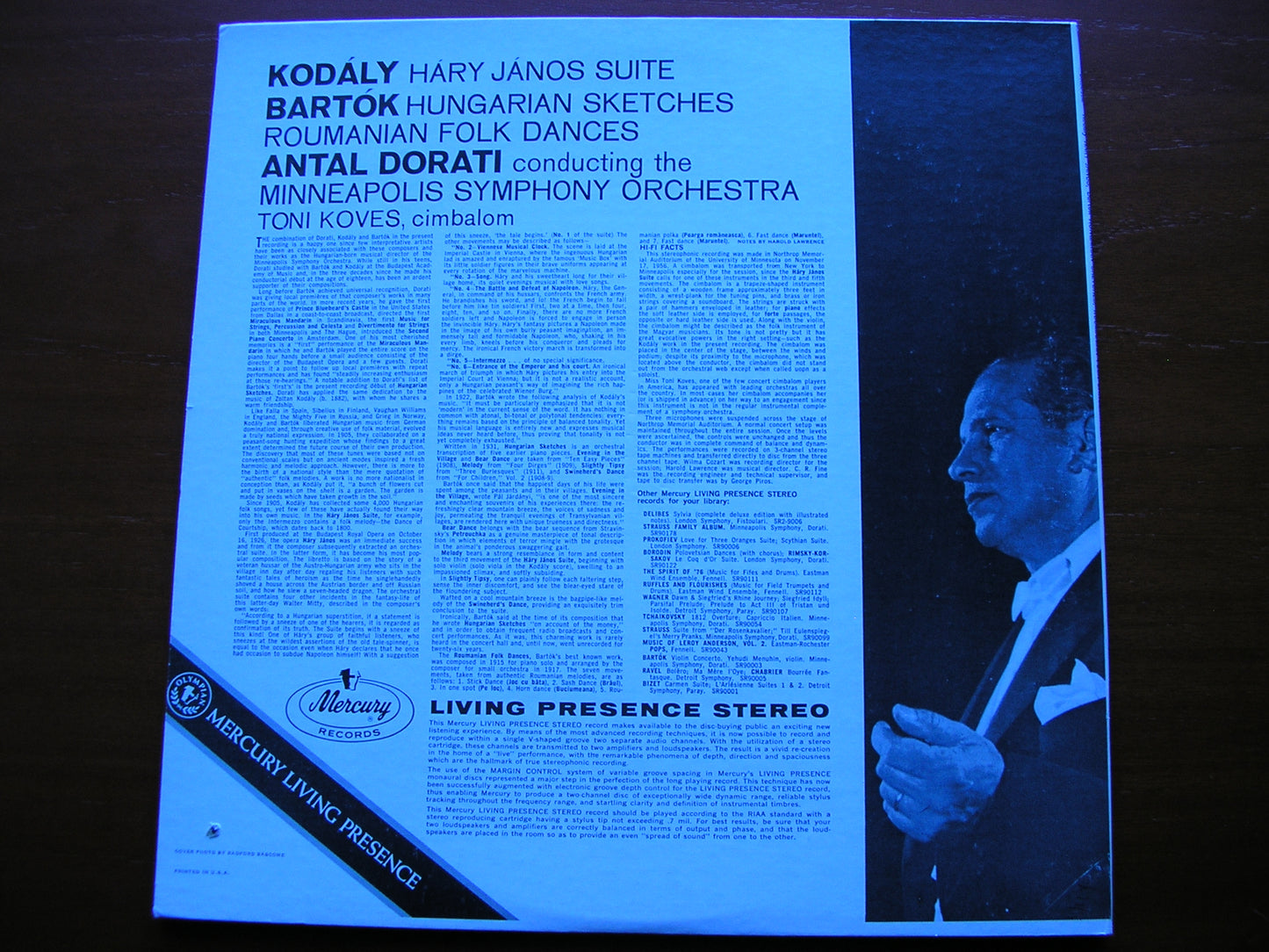 KODALY: HARY JANOS Suite / BARTOK: HUNGARIAN SKETCHES / ROUMANIAN FOLK DANCES   DORATI / MINNEAPOLIS SYMPHONY   SR 90132
