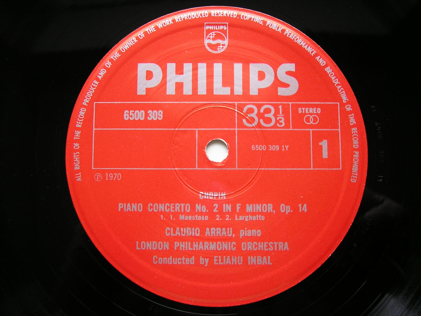 CHOPIN: PIANO CONCERTOS Nos. 1 & 2 / KRAKOWIAK Op. 14     ARRAU / LONDON PHILHARMONIC / INBAL  6500 255 / 6500 309
