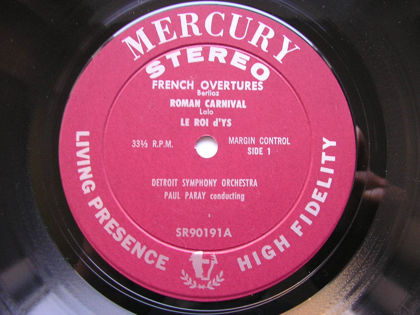 OUVERTURES FRANCAISES:  LALO / BERLIOZ / BIZET    PAUL PARAY / DETROIT SYMPHONY   SR 90191