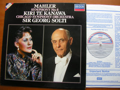 MAHLER: SYMPHONY No. 4     TE KANAWA / CHICAGO SYMPHONY / SOLTI     410 188