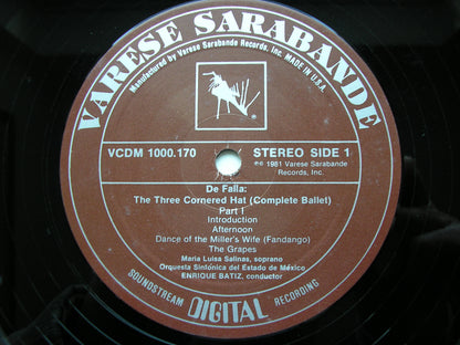 FALLA: THE THREE CORNERED HAT     ENRIQUE BATIZ / MEXICAN STATE SYMPHONY   VCDM 1000.170