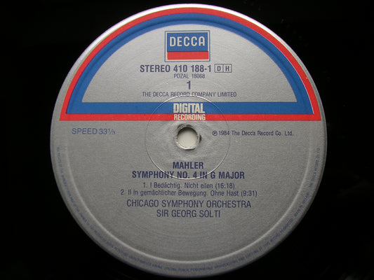 MAHLER: SYMPHONY No. 4     TE KANAWA / CHICAGO SYMPHONY / SOLTI     410 188