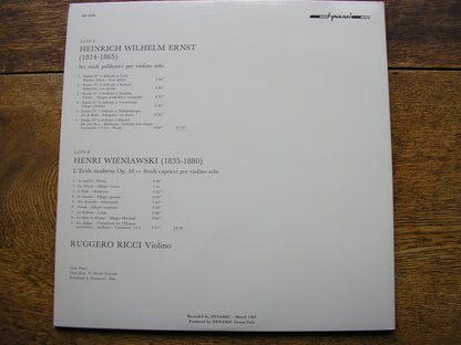 WIENIAWSKI: NINE STUDI CAPRICCI / ERNST: SIX STUDI POLIFONICI FOR SOLO VIOLIN   RUGGIERO RICCI   DS 4028