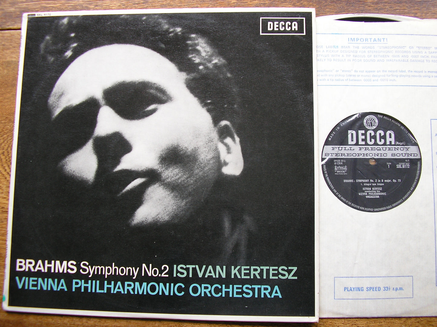 BRAHMS: SYMPHONY No. 2   ISTVAN KERTESZ / VIENNA PHILHARMONIC   SXL 6172