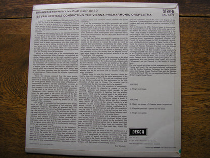 BRAHMS: SYMPHONY No. 2   ISTVAN KERTESZ / VIENNA PHILHARMONIC   SXL 6172