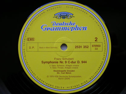 SCHUBERT: SYMPHONY No. 9   Great C major    KARL BOHM / STAATSKAPELLE DRESDEN   2531 352