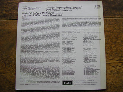 FALLA: EL AMOR BRUJO / RAVEL: PAVANE / ALBORADA      DE BURGOS / NEW PHILHARMONIA    SXL 6287