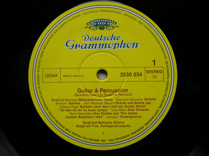 GUITAR & PERCUSSION: MUSIC OF THE 16th & 20th CENTURIES   SIEGFRIED BEHREND / SIEGFRIED FINK   2530 034