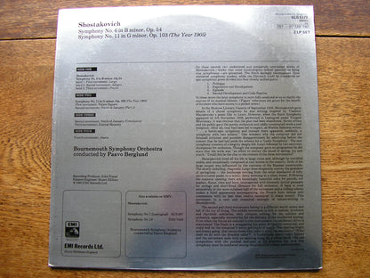 SHOSTAKOVICH: SYMPHONIES Nos. 6 & 11   BERGLUND / BOURNEMOUTH SYMPHONY ORCHESTRA    SLS 5177