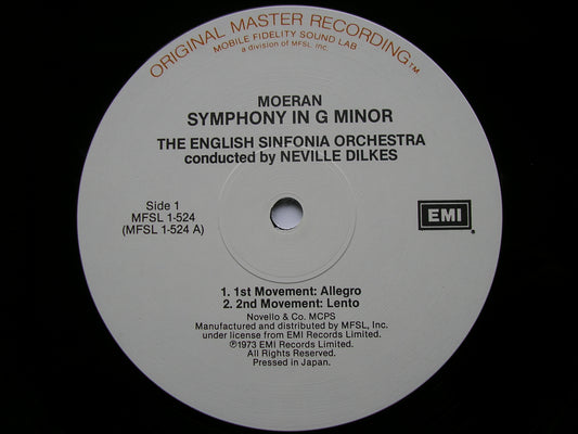 MOERAN: SYMPHONY in G MINOR     NEVILLE DILKES / ENGLISH SINFONIA     MFSL 1 - 524