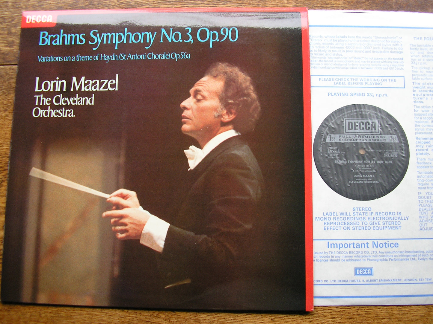 BRAHMS: THE FOUR SYMPHONIES / OVERTURES / HAYDN VARIATIONS   MAAZEL / CLEVELAND ORCHESTRA   4 LP