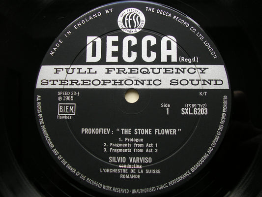 PROKOFIEV: THE STONE FLOWER SILVIO VARVISO / SUISSE ROMANDE SXL 6203