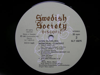 JUSSI BJORLING MEMORIAL CONCERT   NILSSON / DI STEFANO / GEDDA / MERRILL / FISICHELLA /  McCRACKEN    SLT 33275 / 6