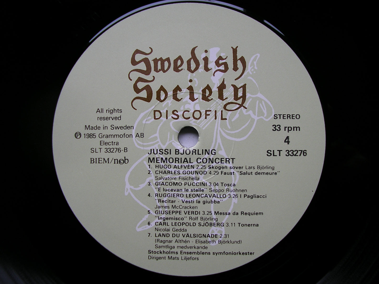 JUSSI BJORLING MEMORIAL CONCERT   NILSSON / DI STEFANO / GEDDA / MERRILL / FISICHELLA /  McCRACKEN    SLT 33275 / 6