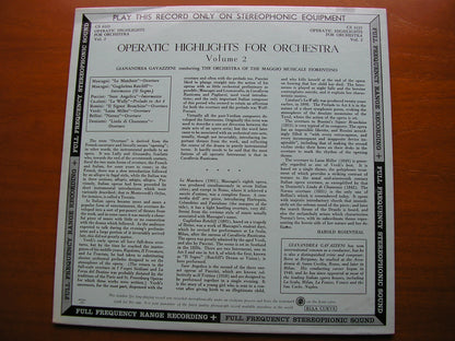 OPERATIC HIGHLIGHTS FOR ORCHESTRA: MASCAGNI / PUCCINI / VERDI / BELLINI / DONIZETTI / CATALANI / ROSSINI   GAVAZZENI / OMMF     CS 6121