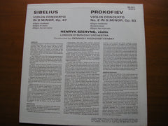 SIBELIUS: VIOLIN CONCERTO / PROKOFIEV: VIOLIN CONCERTO No. 2  SZERYNG / LONDON SYMPHONY / ROZHDESTVENSKY  SAL 3571