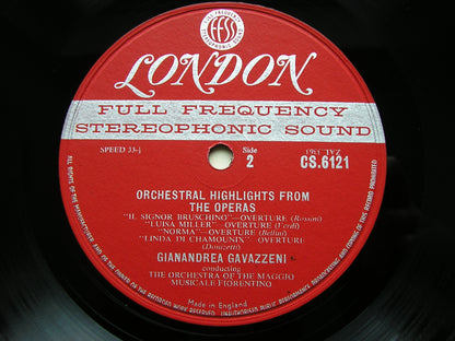OPERATIC HIGHLIGHTS FOR ORCHESTRA: MASCAGNI / PUCCINI / VERDI / BELLINI / DONIZETTI / CATALANI / ROSSINI   GAVAZZENI / OMMF     CS 6121