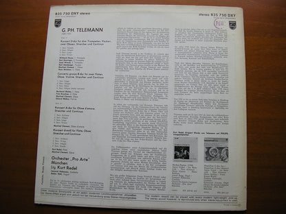TELEMANN: CONCERTOS FOR TWO TRUMPETS / OBOE D'AMORE / FLUTE & OBOE / CONCERTO GROSSO    REDEL / PRO ARTE MUNICH    835 750