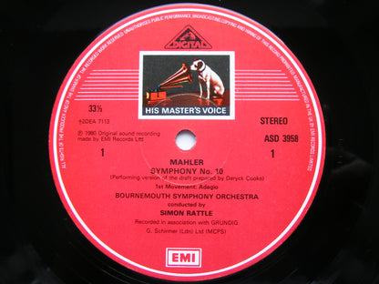 MAHLER: SYMPHONY No. 10    RATTLE / BOURNEMOUTH SYMPHONY    2 LP   SLS 5206