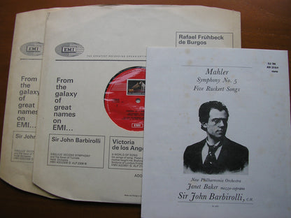 MAHLER: SYMPHONY No. 5 /  RUCKERT SONGS     BAKER / NEW PHILHARMONIA ORCHESTRA / BARBIROLLI     SLS 785