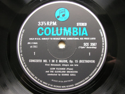 BEETHOVEN: PIANO CONCERTO No. 1    FLEISHER / CLEVELAND ORCHESTRA / SZELL     SCX 3567