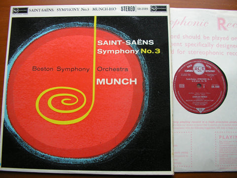 SAINT - SAENS: SYMPHONY No. 3   CHARLES MUNCH / BOSTON SYMPHONY ORCHESTRA   SB 2089