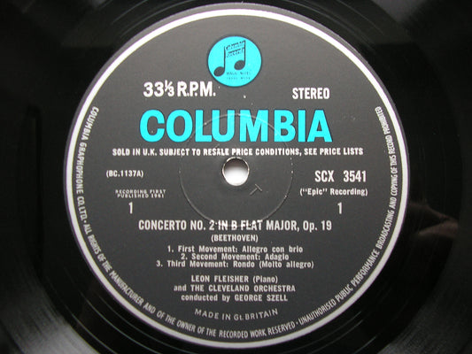 BEETHOVEN: PIANO CONCERTOS Nos. 2 & 4    FLEISHER / CLEVELAND ORCHESTRA / SZELL    SCX  3541