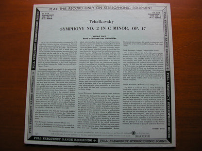 TCHAIKOVSKY: SYMPHONY No. 2 'Little Russian'   SOLTI / PARIS CONSERVATOIRE   CS 6118