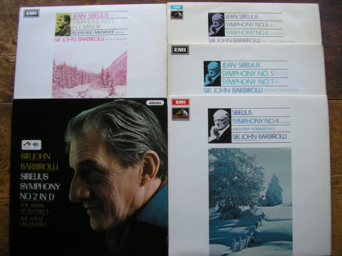 SIBELIUS: THE SEVEN SYMPHONIES SIR JOHN BARBIROLLI / HALLE ORCHESTRA ASD 2308 / 2326 / 2366 / 2494 / 2648