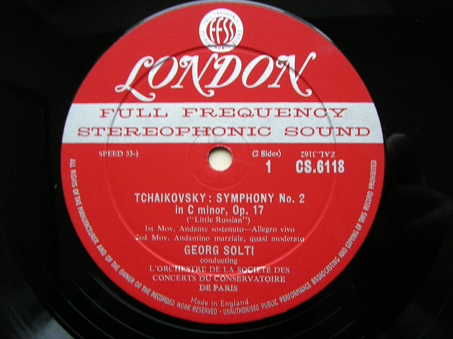 TCHAIKOVSKY: SYMPHONY No. 2 'Little Russian'   SOLTI / PARIS CONSERVATOIRE   CS 6118