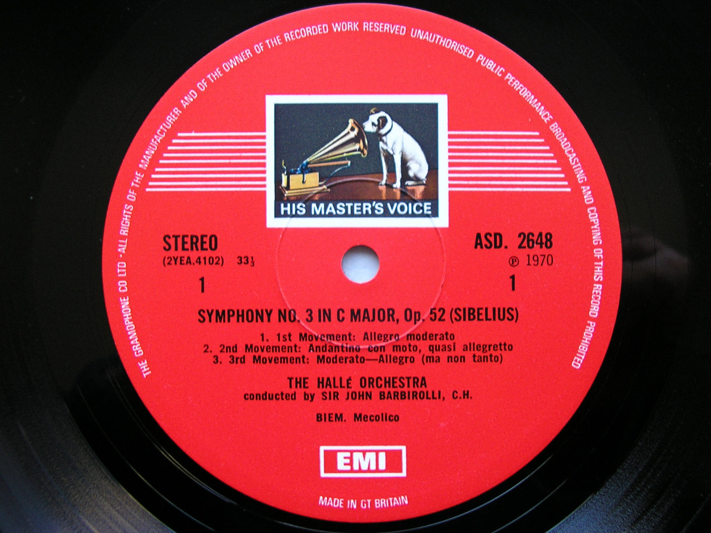 SIBELIUS: THE SEVEN SYMPHONIES SIR JOHN BARBIROLLI / HALLE ORCHESTRA ASD 2308 / 2326 / 2366 / 2494 / 2648