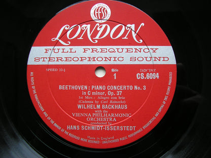 BEETHOVEN: PIANO CONCERTO No. 3     BACKHAUS / VIENNA PHILHARMONIC / SCHMIDT-ISSERSTEDT    CS 6094