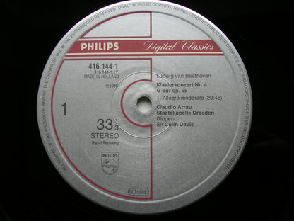 BEETHOVEN: PIANO CONCERTO No. 4     ARRAU / DRESDEN STATE ORCHESTRA / DAVIS     416 144