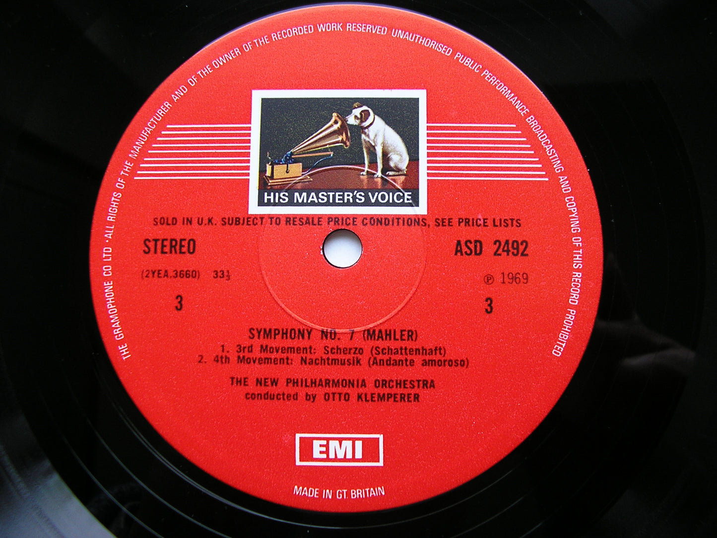 MAHLER: SYMPHONY No. 7    KLEMPERER / NEW PHILHARMONIA   2LP    SLS 781