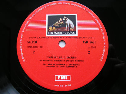 MAHLER: SYMPHONY No. 7    KLEMPERER / NEW PHILHARMONIA   2LP    SLS 781