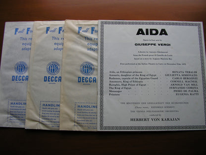 VERDI: AIDA   TEBALDI / BERGONZI / MacNEIL / SIMIONATO / VIENNA PHILHARMONIC ORCHESTRA   / KARAJAN   SXL 2167 / 9