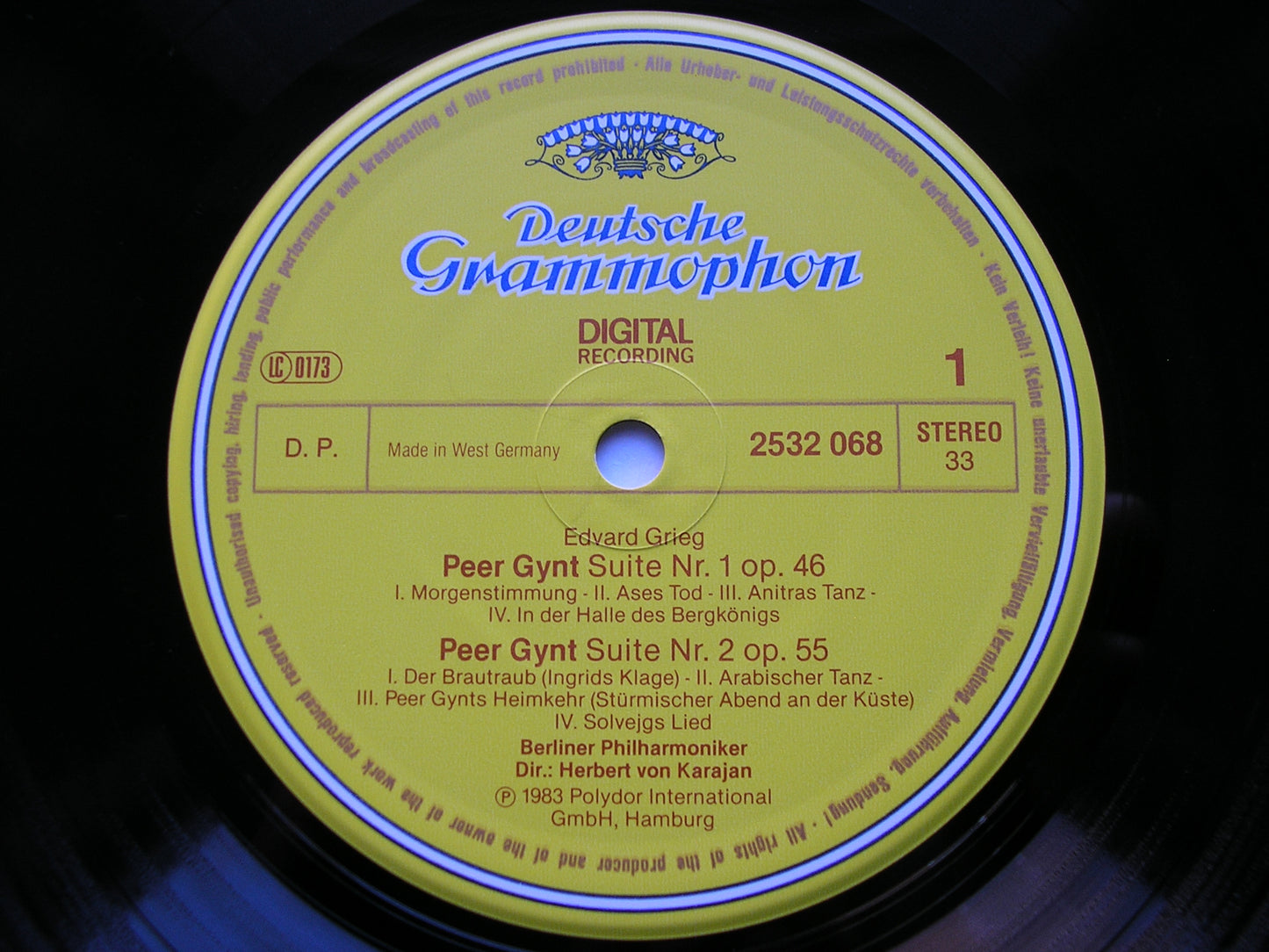 GRIEG: PEER GYNT Suites Nos. 1 & 2 / SIBELIUS: PELLEAS & MELISANDE    KARAJAN / BERLIN PHILHARMONIC    2532 068