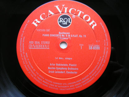BEETHOVEN: PIANO CONCERTO No. 5  'Emperor'     RUBINSTEIN / BOSTON SYMPHONY / LEINSDORF     SB 6598