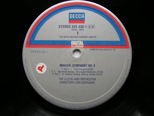 MAHLER: SYMPHONY No. 5    CHRISTOPH VON DOHNANYI / CLEVELAND ORCHESTRA   425 438