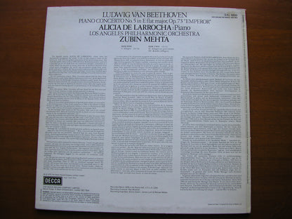 BEETHOVEN: PIANO CONCERTO No. 5  'Emperor'   DE LARROCHA / LAPO / MEHTA   SXL 6899