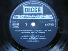 BEETHOVEN: PIANO CONCERTO No. 5  'Emperor'   DE LARROCHA / LAPO / MEHTA   SXL 6899