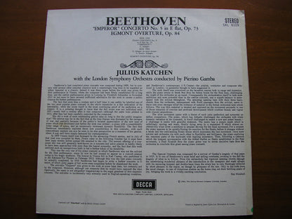 BEETHOVEN: PIANO CONCERTO No. 5  'Emperor'    KATCHEN / LONDON SYMPHONY / GAMBA    SXL 6109