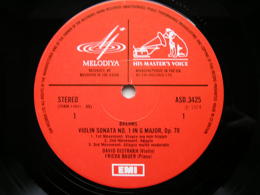 BRAHMS: VIOLIN SONATAS Nos. 1 & 2    DAVID OISTRAKH / FRIEDA BAUER    ASD 3425