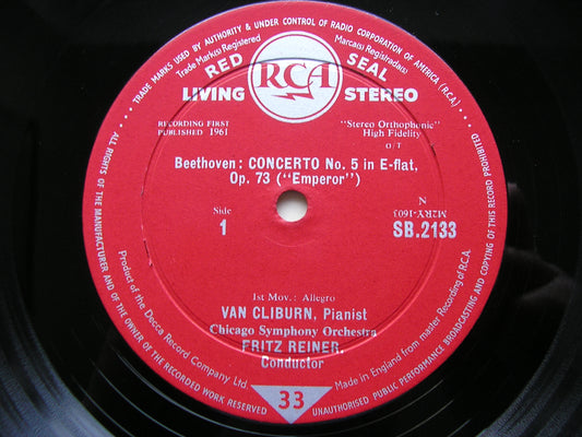 BEETHOVEN: PIANO CONCERTO No. 5  'Emperor'    VAN CLIBURN / CHICAGO SYMPHONY ORCHESTRA / REINER     SB 2133