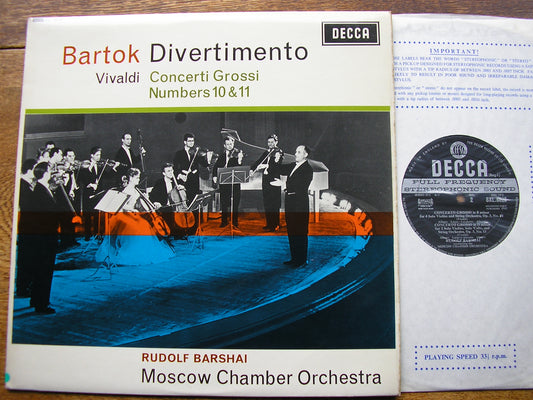 BARTOK: DIVERTIMENTO  FOR STRINGS / VIVALDI: CONCERTI GROSSI Nos. 11 & 12   BARSHAI / MOSCOW CO  SXL 6026