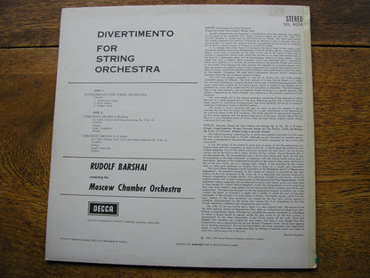 BARTOK: DIVERTIMENTO  FOR STRINGS / VIVALDI: CONCERTI GROSSI Nos. 11 & 12   BARSHAI / MOSCOW CO  SXL 6026