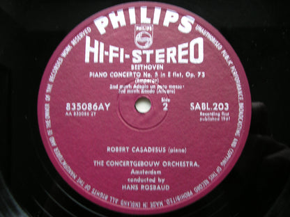 BEETHOVEN: PIANO CONCERTO No. 5  'Emperor'     CASADESUS / CONCERTGEBOUW / ROSBAUD     SABL 203