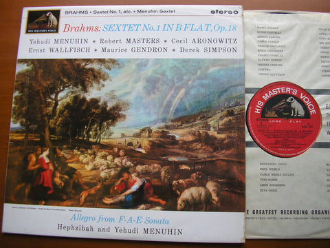 BRAHMS: SEXTET No. 1 Op. 18    MENUHIN / GENDRON / WALLFISCH / SIMPSON / MASTERS / ARONOWITZ     ASD 587